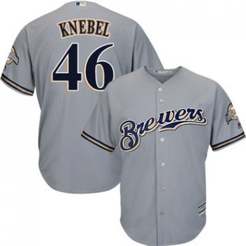 Brewers #46 Corey Knebel Grey Cool Base Stitched Youth Baseball Jersey