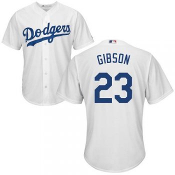 Dodgers #23 Kirk Gibson White Cool Base Stitched Youth Baseball Jersey