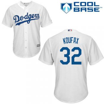 Dodgers #32 Sandy Koufax White Cool Base Stitched Youth Baseball Jersey