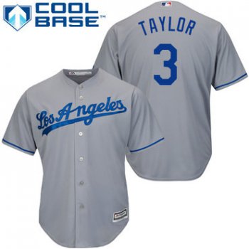 Dodgers #3 Chris Taylor Grey Cool Base Stitched Youth Baseball Jersey
