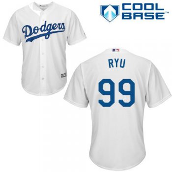 Dodgers #99 Hyun-Jin Ryu White Cool Base Stitched Youth Baseball Jersey