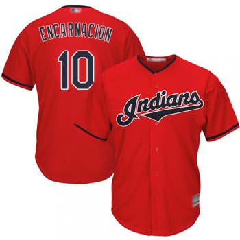 Indians #10 Edwin Encarnacion Red Stitched Youth Baseball Jersey