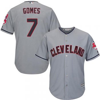 Indians #7 Yan Gomes Grey Road Stitched Youth Baseball Jersey