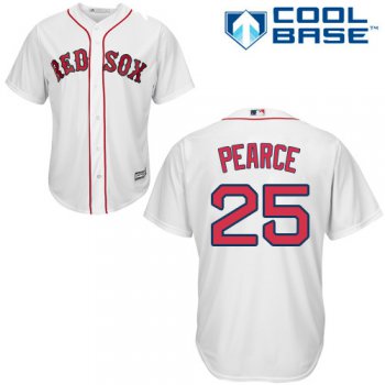 Red Sox #25 Steve Pearce White Cool Base Stitched Youth Baseball Jersey