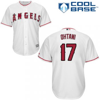 Angels #17 Shohei Ohtani White Cool Base Stitched Youth Baseball Jersey