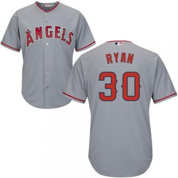 Angels #30 Nolan Ryan Grey Cool Base Stitched Youth Baseball Jersey