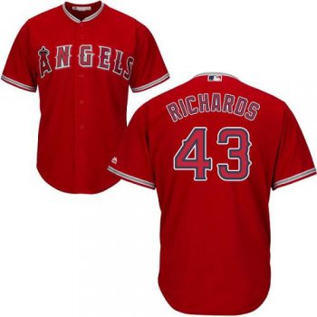 Angels #43 Garrett Richards Red Cool Base Stitched Youth Baseball Jersey