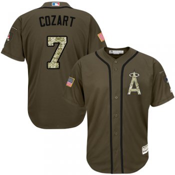 Angels #7 Zack Cozart Green Salute to Service Stitched Youth Baseball Jersey