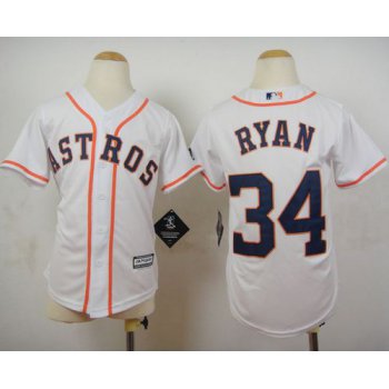 Astros #34 Nolan Ryan White Cool Base Stitched Youth Baseball Jersey