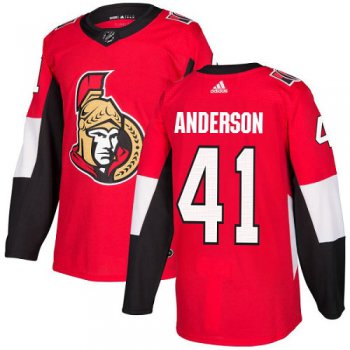 Kid Adidas Senators 41 Craig Anderson Red Home Authentic Stitched NHL Jersey