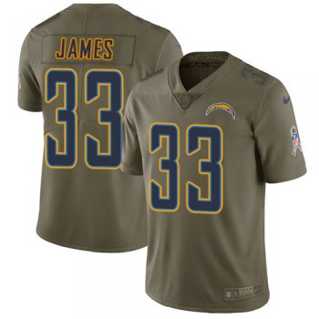 Nike Chargers #33 Derwin James Olive Youth Stitched NFL Limited 2017 Salute to Service Jersey