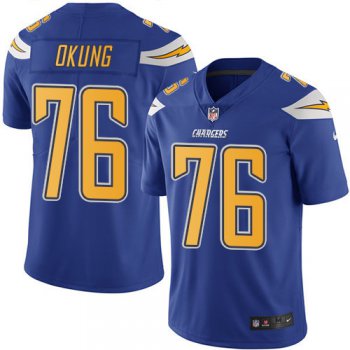 Nike Chargers #76 Russell Okung Electric Blue Youth Stitched NFL Limited Rush Jersey