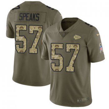 Nike Chiefs #57 Breeland Speaks Olive Camo Youth Stitched NFL Limited 2017 Salute to Service Jersey