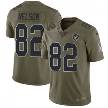Nike Raiders #82 Jordy Nelson Olive Youth Stitched NFL Limited 2017 Salute to Service Jersey
