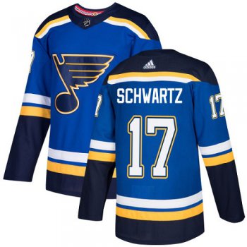 Adidas St. Louis Blues #17 Jaden Schwartz Blue Home Authentic Stitched Youth NHL Jersey