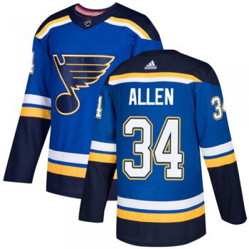 Adidas St. Louis Blues #34 Jake Allen Blue Home Authentic Stitched Youth NHL Jersey