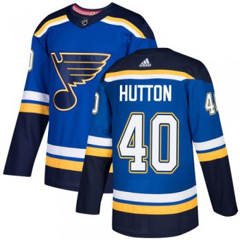 Adidas St. Louis Blues #40 Carter Hutton Blue Home Authentic Stitched Youth NHL Jersey