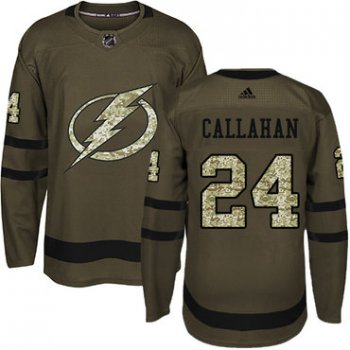 Adidas Tampa Bay Lightning #24 Ryan Callahan Green Salute to Service Stitched Youth NHL Jersey