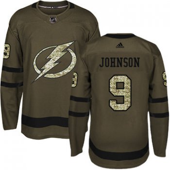 Adidas Tampa Bay Lightning #9 Tyler Johnson Green Salute to Service Stitched Youth NHL Jersey