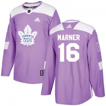 Adidas Toronto Maple Leafs #16 Mitchell Marner Purple Authentic Fights Cancer Stitched Youth NHL Jersey