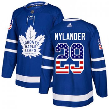 Adidas Toronto Maple Leafs #29 William Nylander Blue Home Authentic USA Flag Stitched Youth NHL Jersey