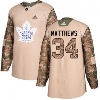Adidas Toronto Maple Leafs #34 Auston Matthews Camo Authentic 2017 Veterans Day Stitched Youth NHL Jersey