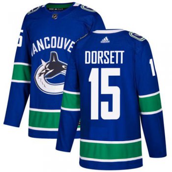 Adidas Vancouver Canucks #15 Derek Dorsett Blue Home Authentic Youth Stitched NHL Jersey