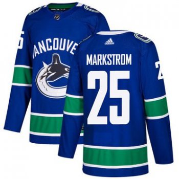 Adidas Vancouver Canucks #25 Jacob Markstrom Blue Home Authentic Youth Stitched NHL Jersey