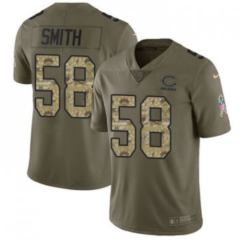 Nike Bears #58 Roquan Smith Olive Camo Youth Stitched NFL Limited 2017 Salute to Service Jersey