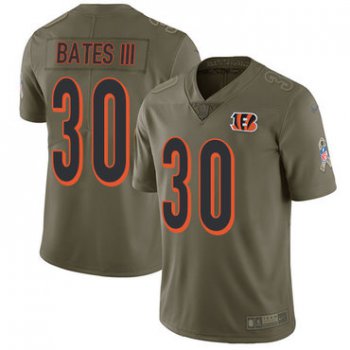Nike Bengals #30 Jessie Bates III Olive Youth Stitched NFL Limited 2017 Salute to Service Jersey