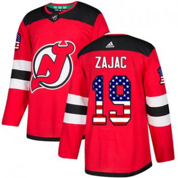 Adidas New Jersey Devils #19 Travis Zajac Red Home Authentic USA Flag Stitched Youth NHL Jersey