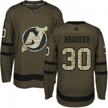 Adidas New Jersey Devils #30 Martin Brodeur Green Salute to Service Stitched Youth NHL Jersey