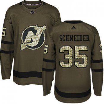 Adidas New Jersey Devils #35 Cory Schneider Green Salute to Service Stitched Youth NHL Jersey