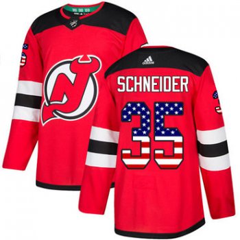 Adidas New Jersey Devils #35 Cory Schneider Red Home Authentic USA Flag Stitched Youth NHL Jersey