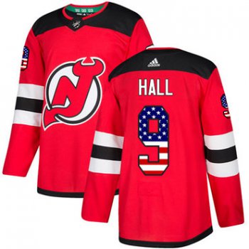 Adidas New Jersey Devils #9 Taylor Hall Red Home Authentic USA Flag Stitched Youth NHL Jersey