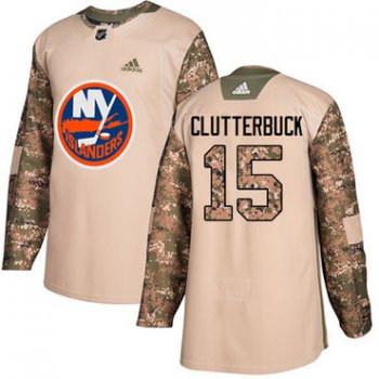 Adidas New York Islanders #15 Cal Clutterbuck Camo Authentic 2017 Veterans Day Stitched Youth NHL Jersey