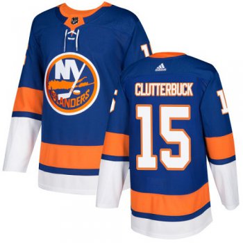Adidas New York Islanders #15 Cal Clutterbuck Royal Blue Home Authentic Stitched Youth NHL Jersey