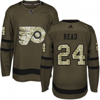 Adidas Philadelphia Flyers #24 Matt Read Green Salute to Service Stitched Youth NHL Jersey