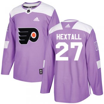 Adidas Philadelphia Flyers #27 Ron Hextall Purple Authentic Fights Cancer Stitched Youth NHL Jersey