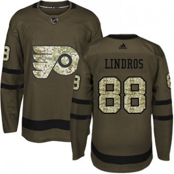 Adidas Philadelphia Flyers #88 Eric Lindros Green Salute to Service Stitched Youth NHL Jersey