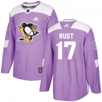 Adidas Pittsburgh Penguins #17 Bryan Rust Purple Authentic Fights Cancer Stitched Youth NHL Jersey