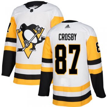 Adidas Pittsburgh Penguins #87 Sidney Crosby White Road Authentic Stitched Youth NHL Jersey