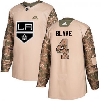 Adidas Los Angeles Kings #4 Rob Blake Camo Authentic 2017 Veterans Day Stitched Youth NHL Jersey