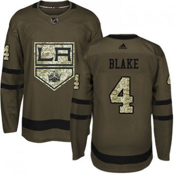 Adidas Los Angeles Kings #4 Rob Blake Green Salute to Service Stitched Youth NHL Jersey