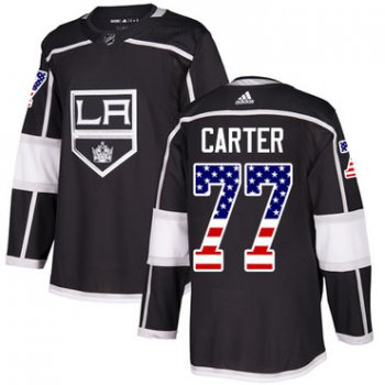 Adidas Los Angeles Kings #77 Jeff Carter Black Home Authentic USA Flag Stitched Youth NHL Jersey