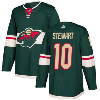 Adidas Minnesota Wild #10 Chris Stewart Green Home Authentic Stitched Youth NHL Jersey