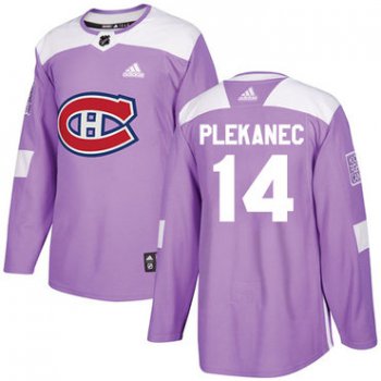 Adidas Montreal Canadiens #14 Tomas Plekanec Purple Authentic Fights Cancer Stitched Youth NHL Jersey