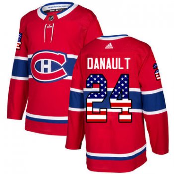 Adidas Montreal Canadiens #24 Phillip Danault Red Home Authentic USA Flag Stitched Youth NHL Jersey