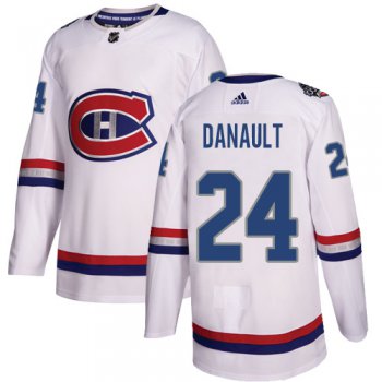 Adidas Montreal Canadiens #24 Phillip Danault White Authentic 2017 100 Classic Stitched Youth NHL Jersey