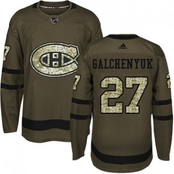 Adidas Montreal Canadiens #27 Alex Galchenyuk Green Salute to Service Stitched Youth NHL Jersey